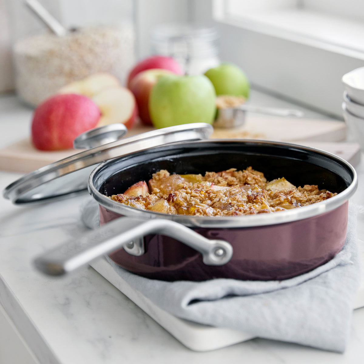 Merten & Storck Steel Core Enameled 2-Quart Sauté Pan with Lid – Chocolate Truffle