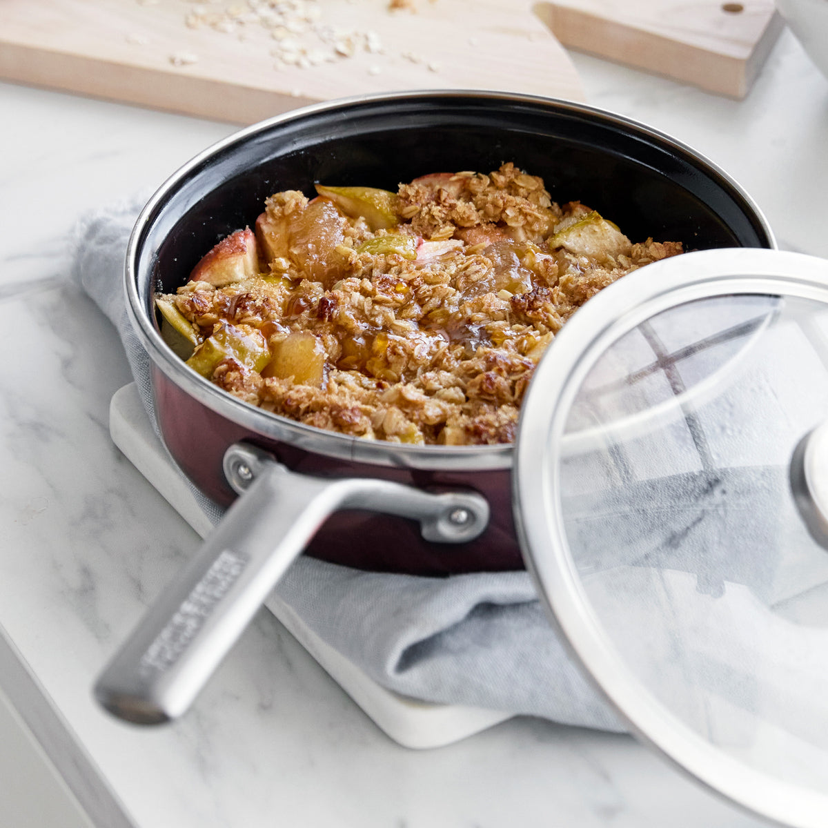 Merten & Storck Steel Core Enameled 2-Quart Sauté Pan with Lid – Chocolate Truffle