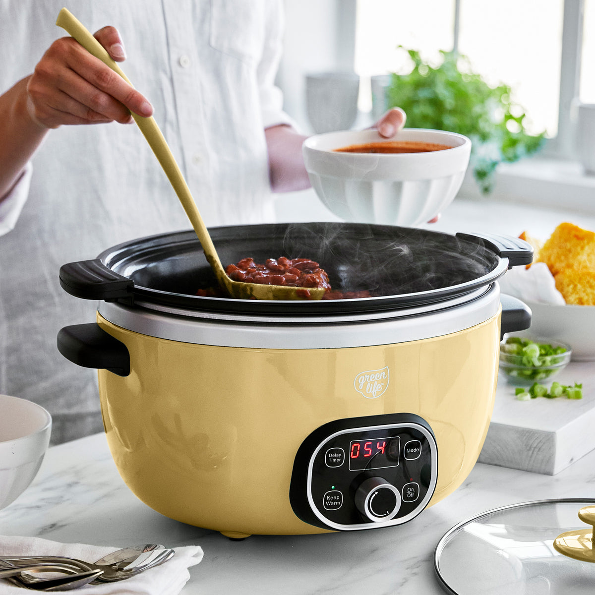 GreenPan Healthy 6-Quart Slow Cooker in Butter