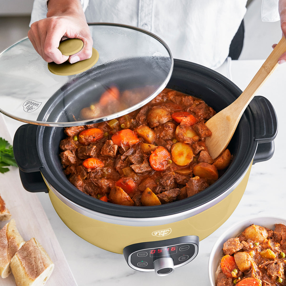 GreenPan Healthy 6-Quart Slow Cooker in Butter