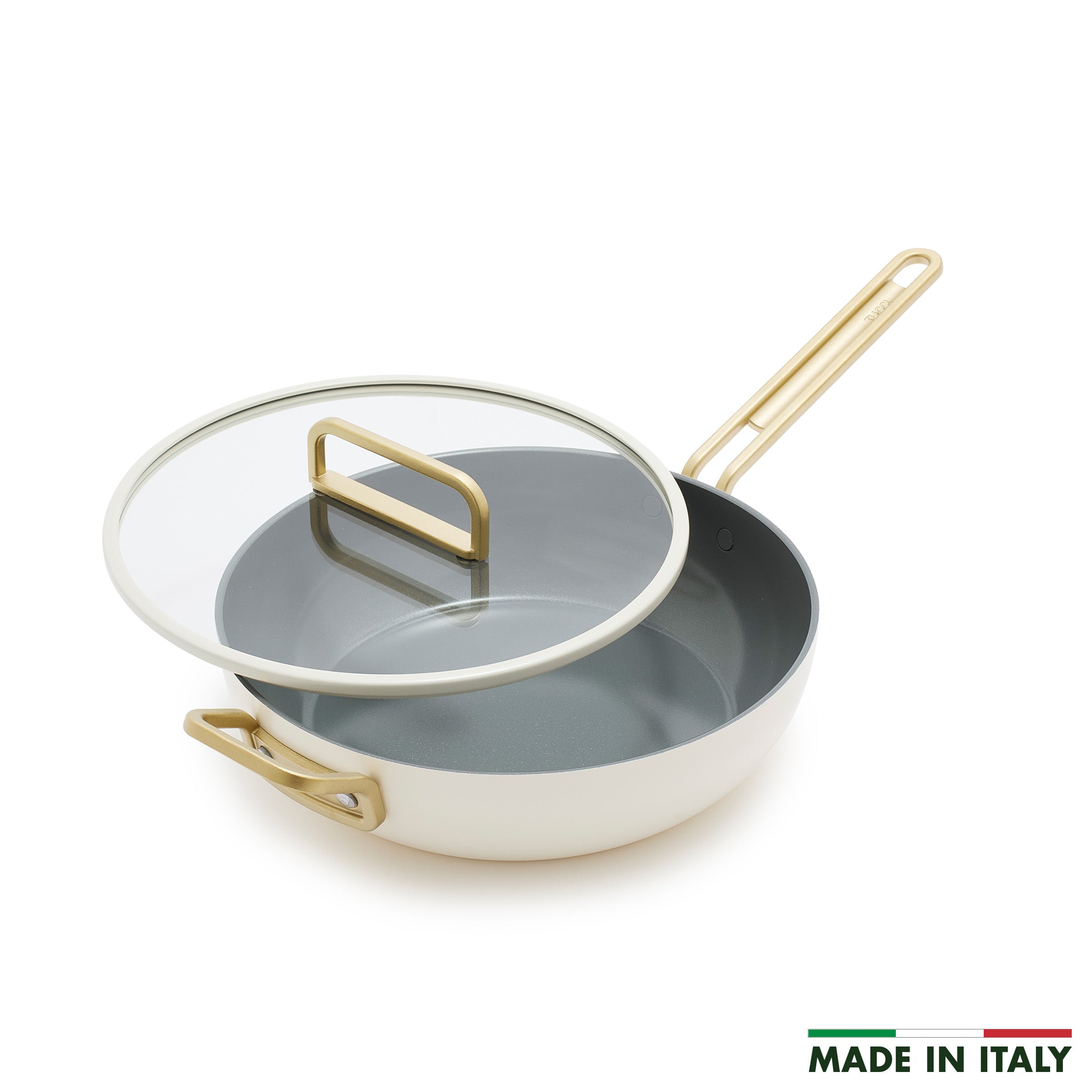 Stanley Tucci Ceramic Nonstick 4.5-Quart Stanley Pan Jr. — Carrara White