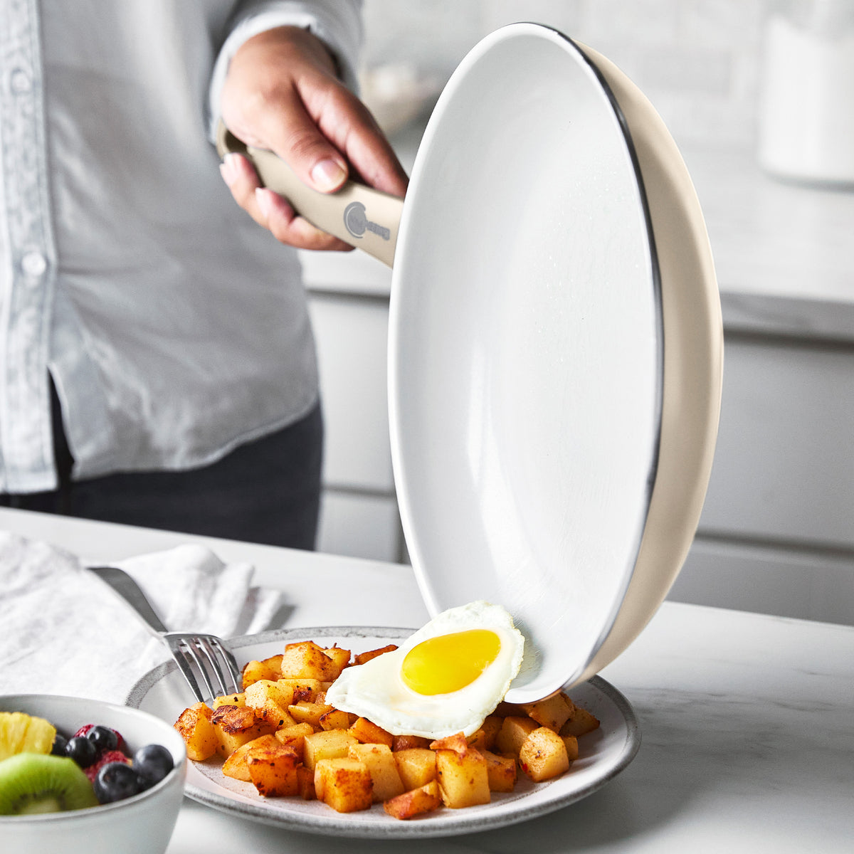 Dover Ceramic Nonstick 8" and 10" Frypan Set – Taupe