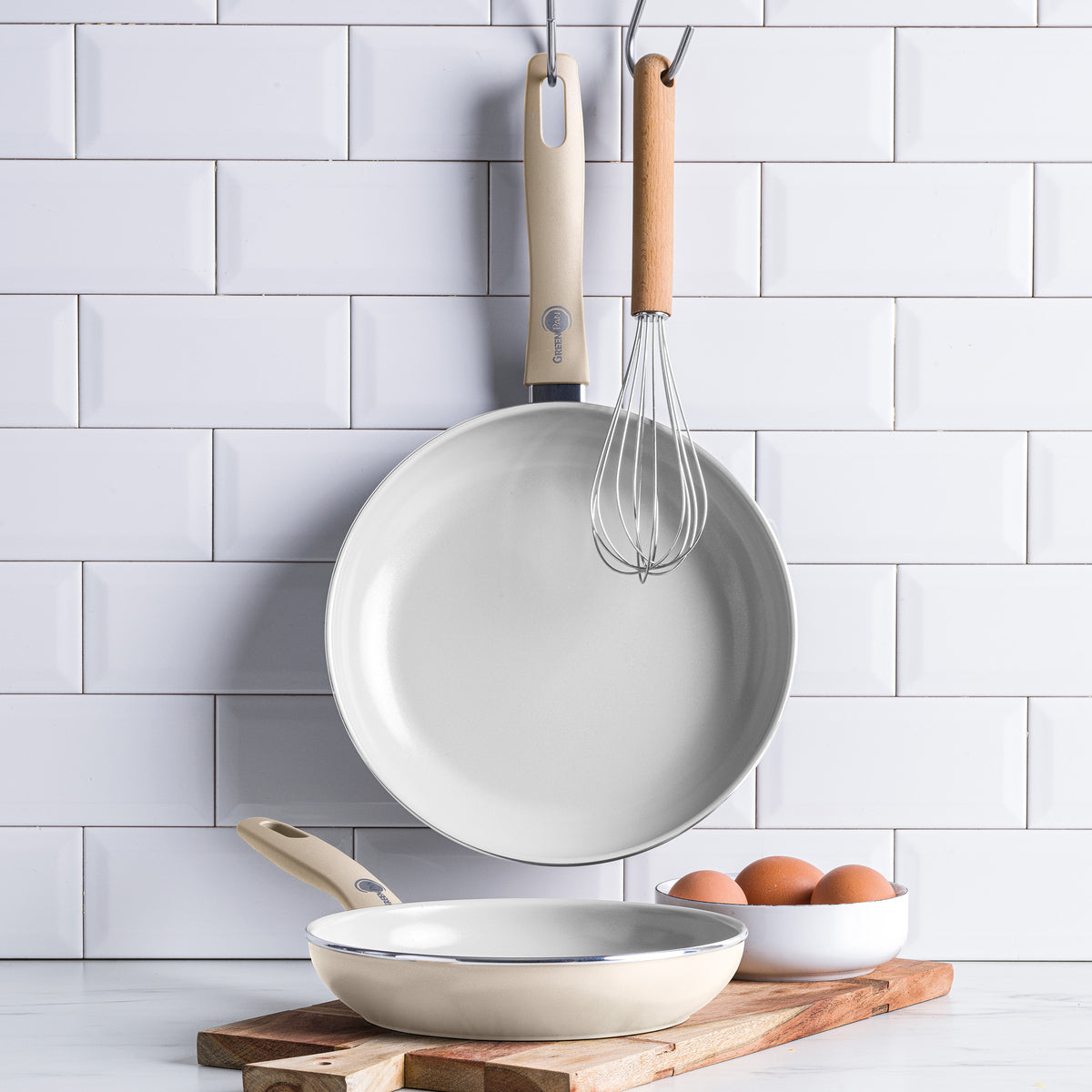 Dover Ceramic Nonstick 8" and 10" Frypan Set – Taupe