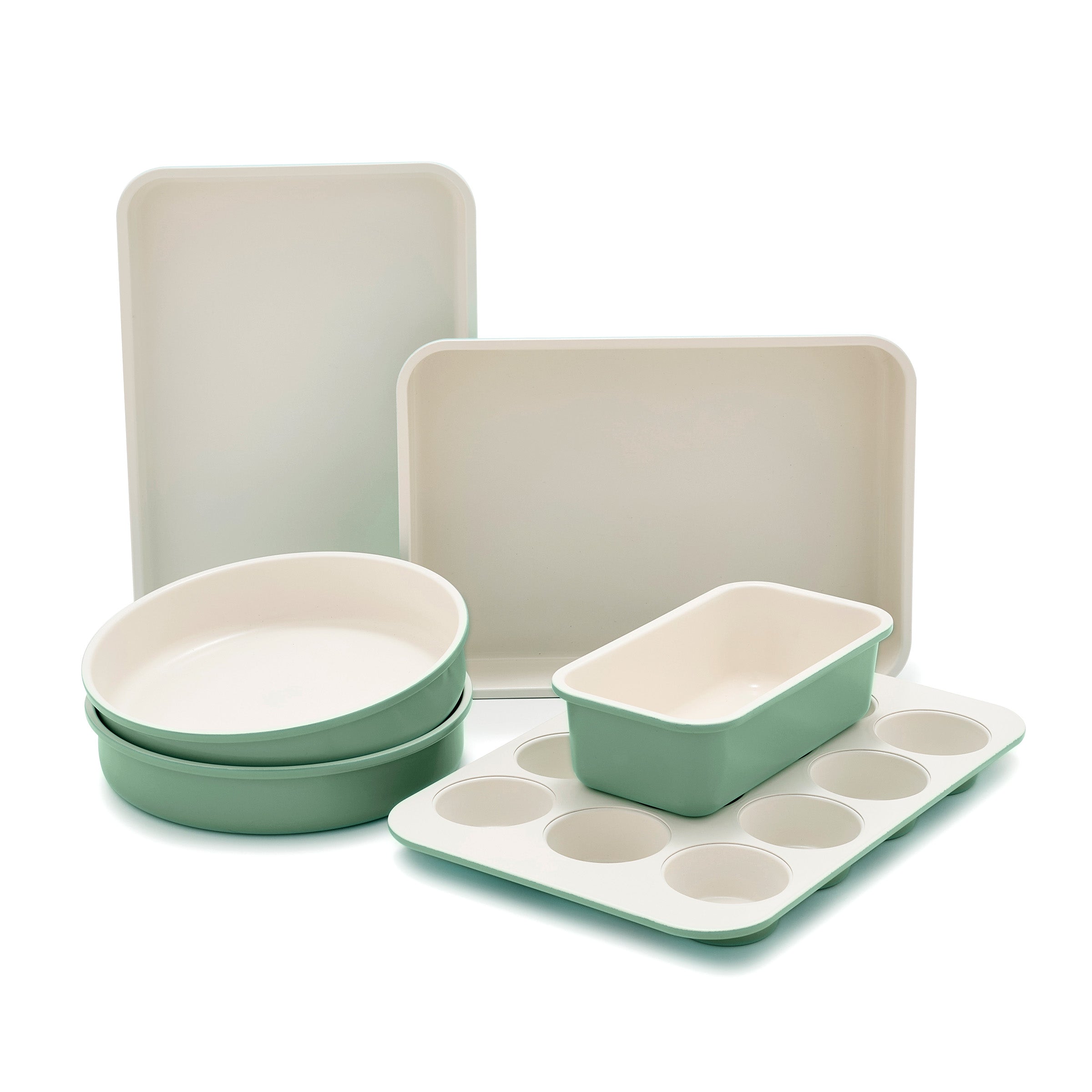 GreenLife Ceramic Nonstick 6-Piece Bakeware Set – Sage Green