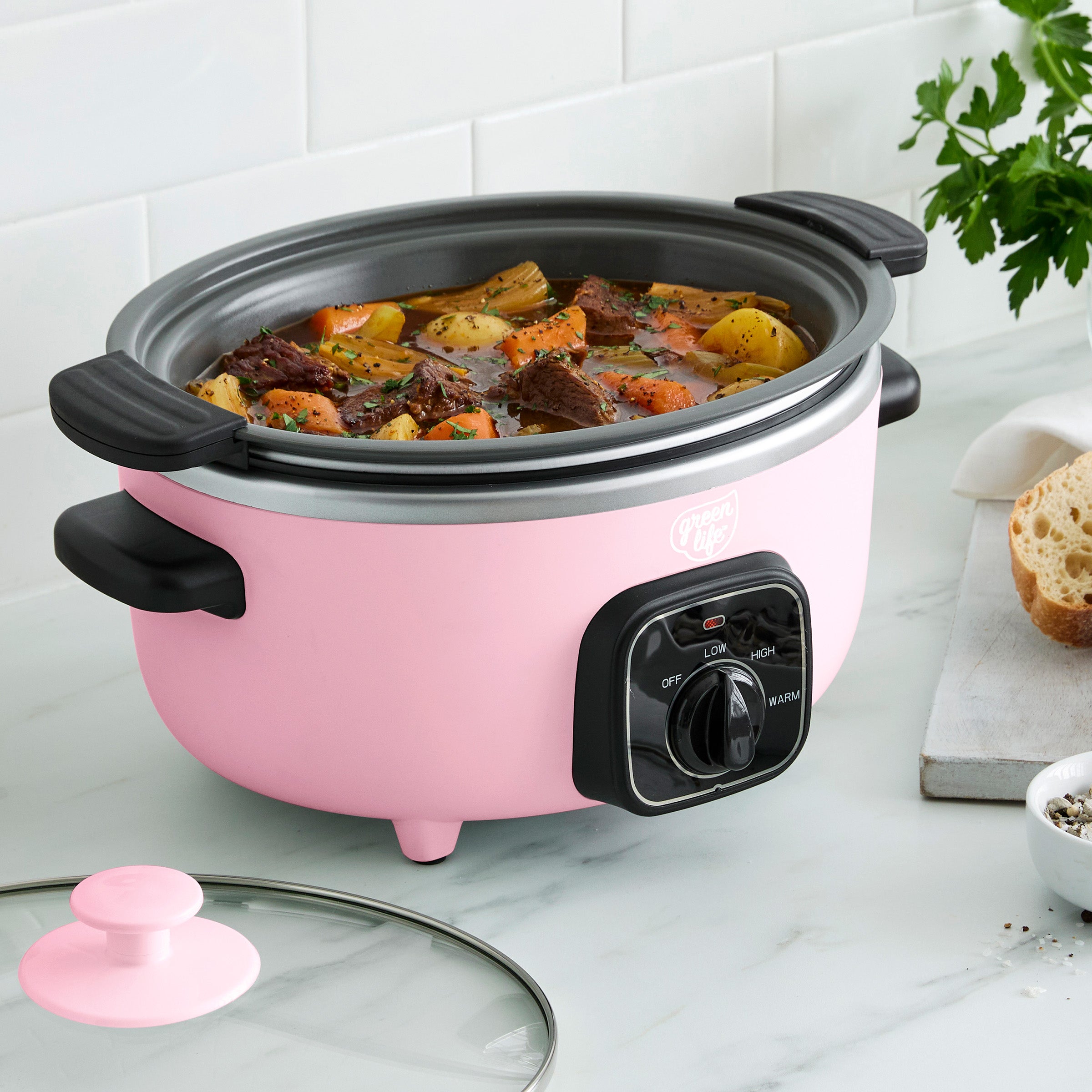 GreenLife Healthy 3.5-Quart Slow Cooker – Pink