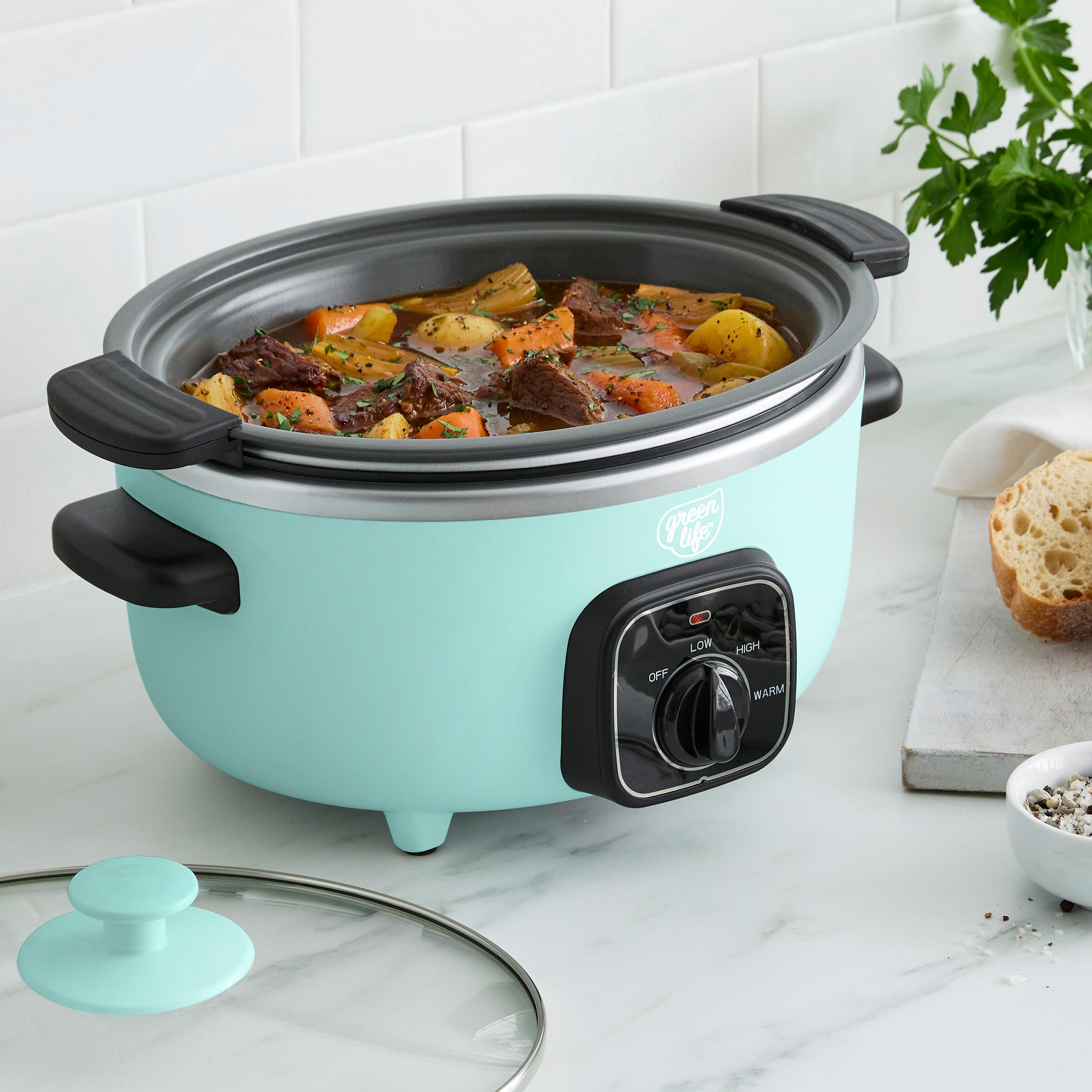 GreenLife Healthy 3.5-Quart Slow Cooker – Turquoise