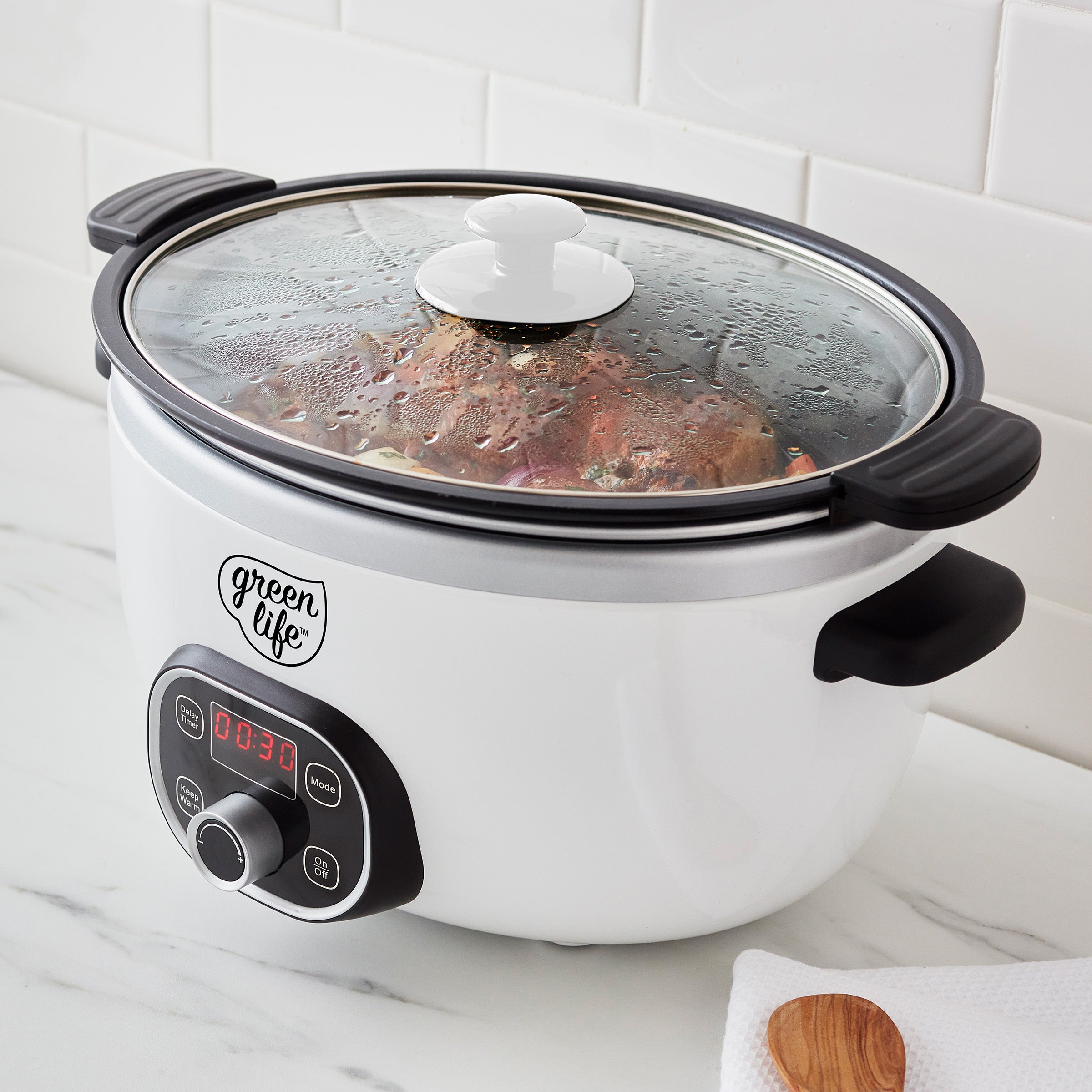 GreenLife Healthy 8-Quart Slow Cooker in White