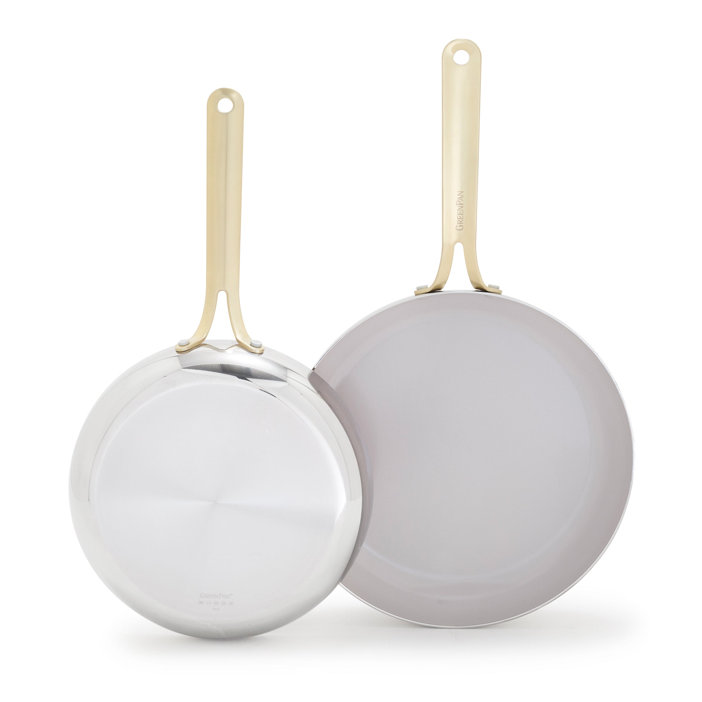 GreenPan Nova Gallery Stainless Steel 10" and 12" Frypan Set