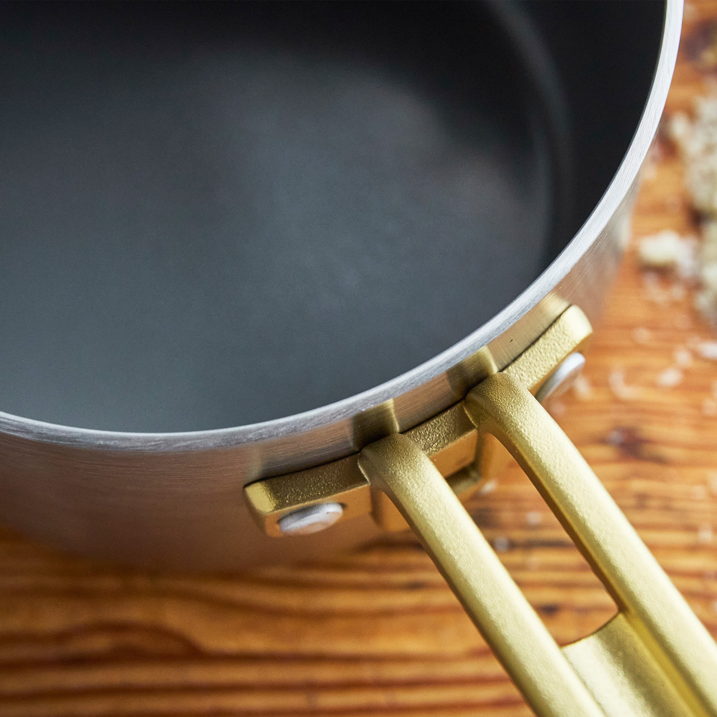Stanley Tucci™ Stainless Steel Ceramic Nonstick 2-Quart Saucepan with Lid - Champagne Handles