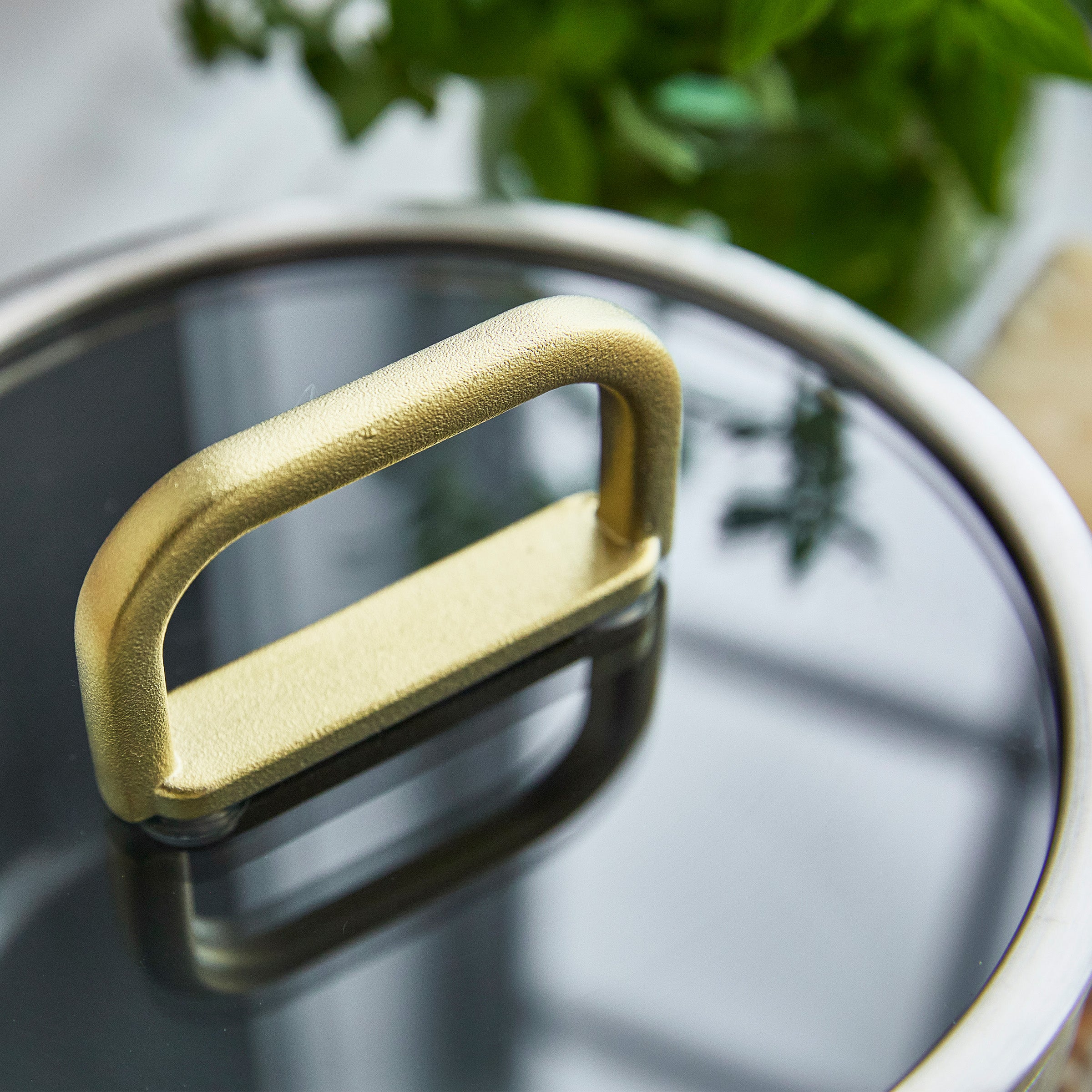 Stanley Tucci™ Stainless Steel Ceramic Nonstick 2-Quart Saucepan with Lid - Champagne Handles