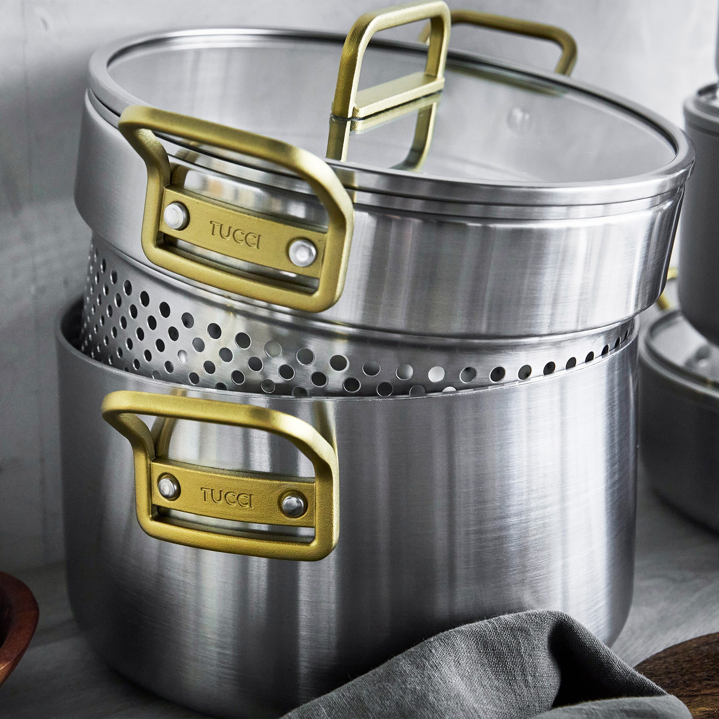 Stanley Tucci Uncoated Stainless Steel 11-Piece Cookware Set