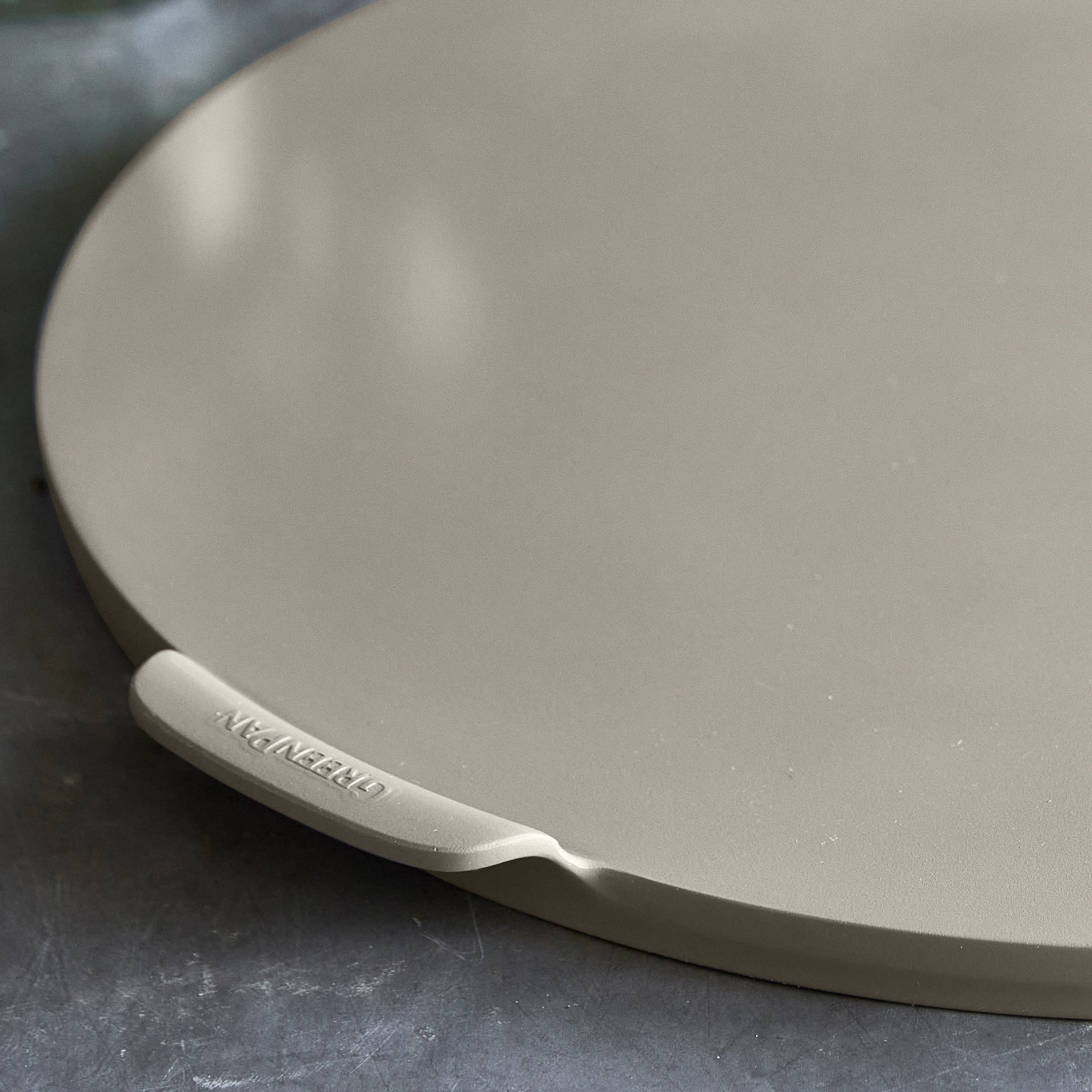 GreenPan Premiere Ovenware 16.5-Inch Round Pizza Baker | Taupe