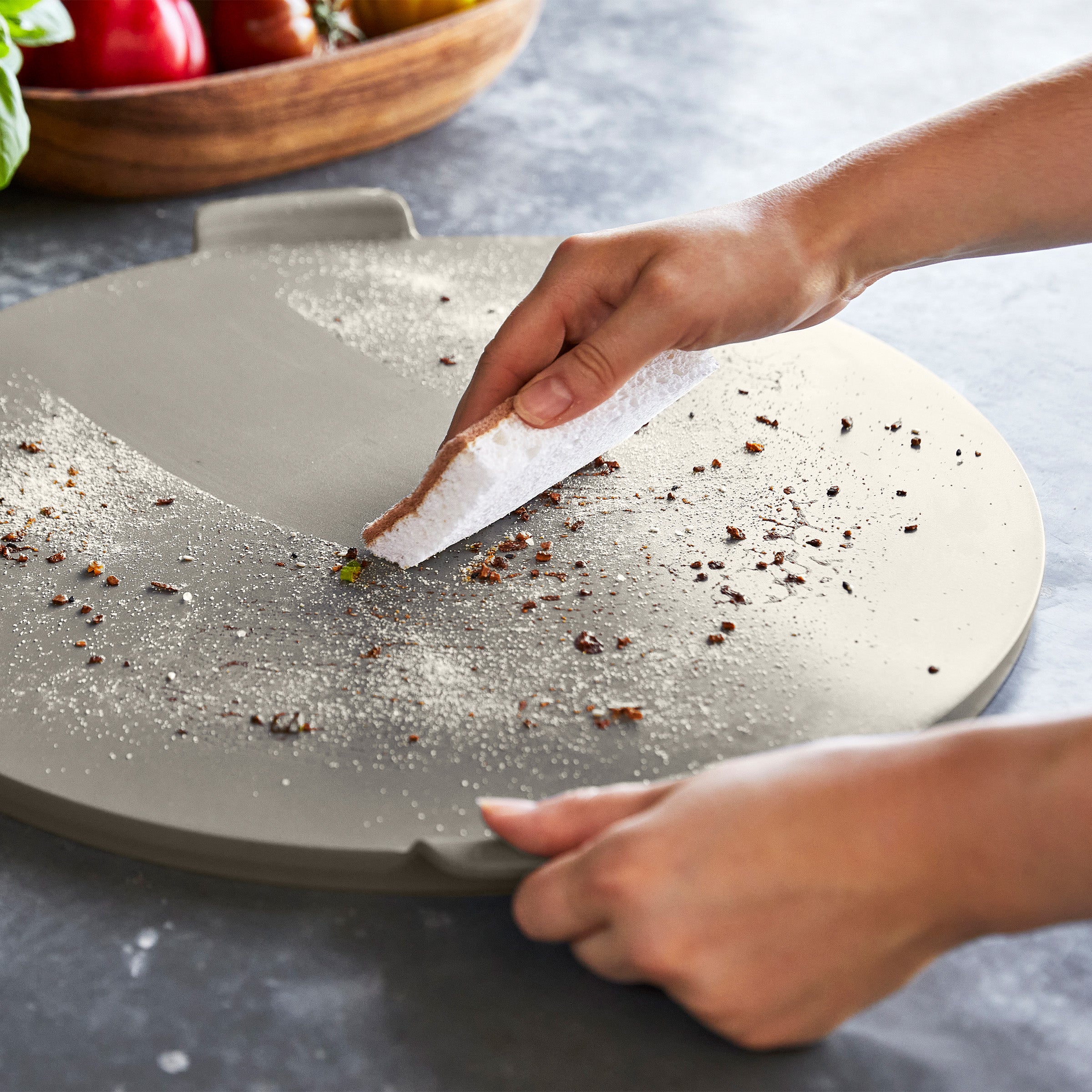 GreenPan Premiere Ovenware 16.5-Inch Round Pizza Baker | Taupe