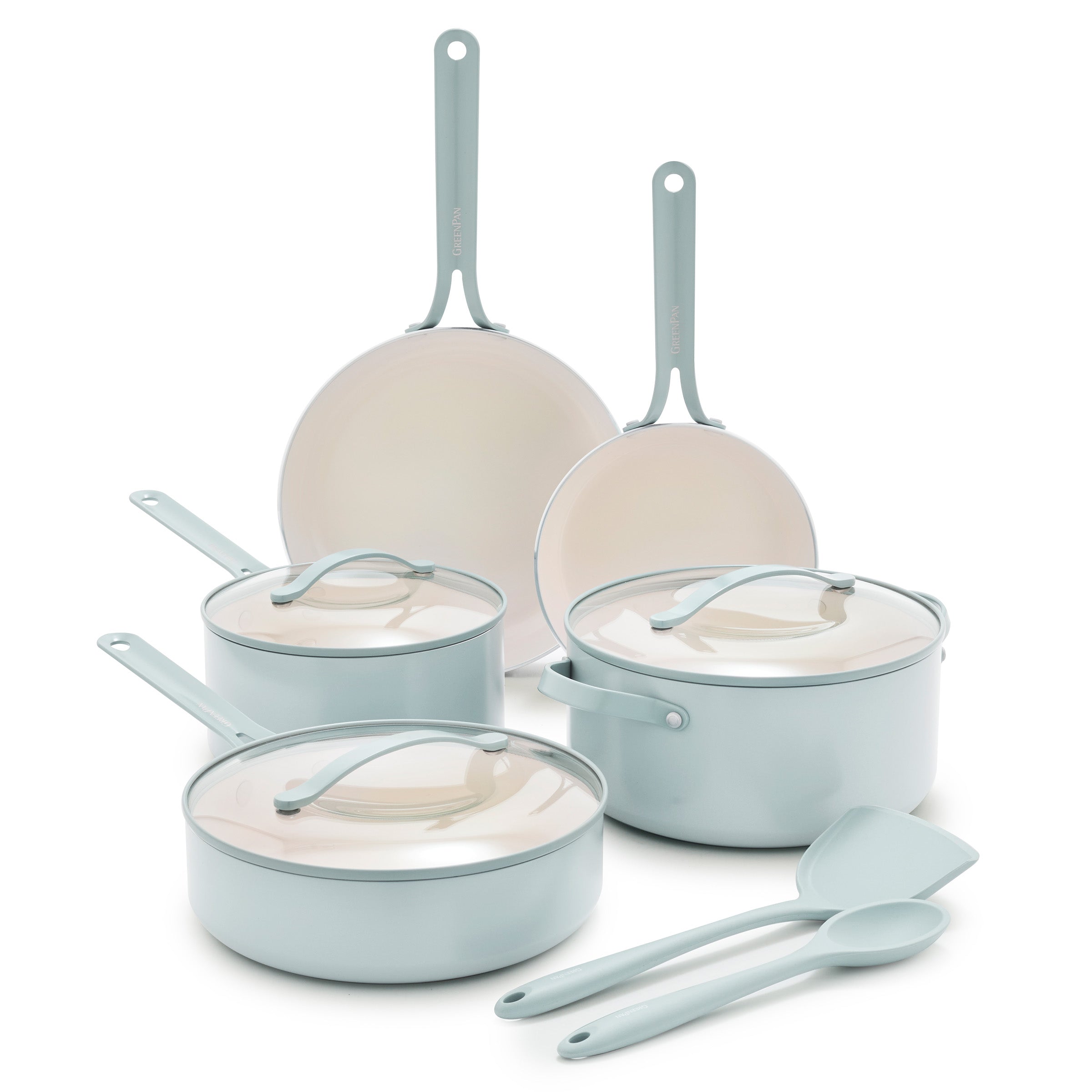 GreenPan Nova Gallery Ceramic Nonstick 10-Piece Cookware Set, Coastline