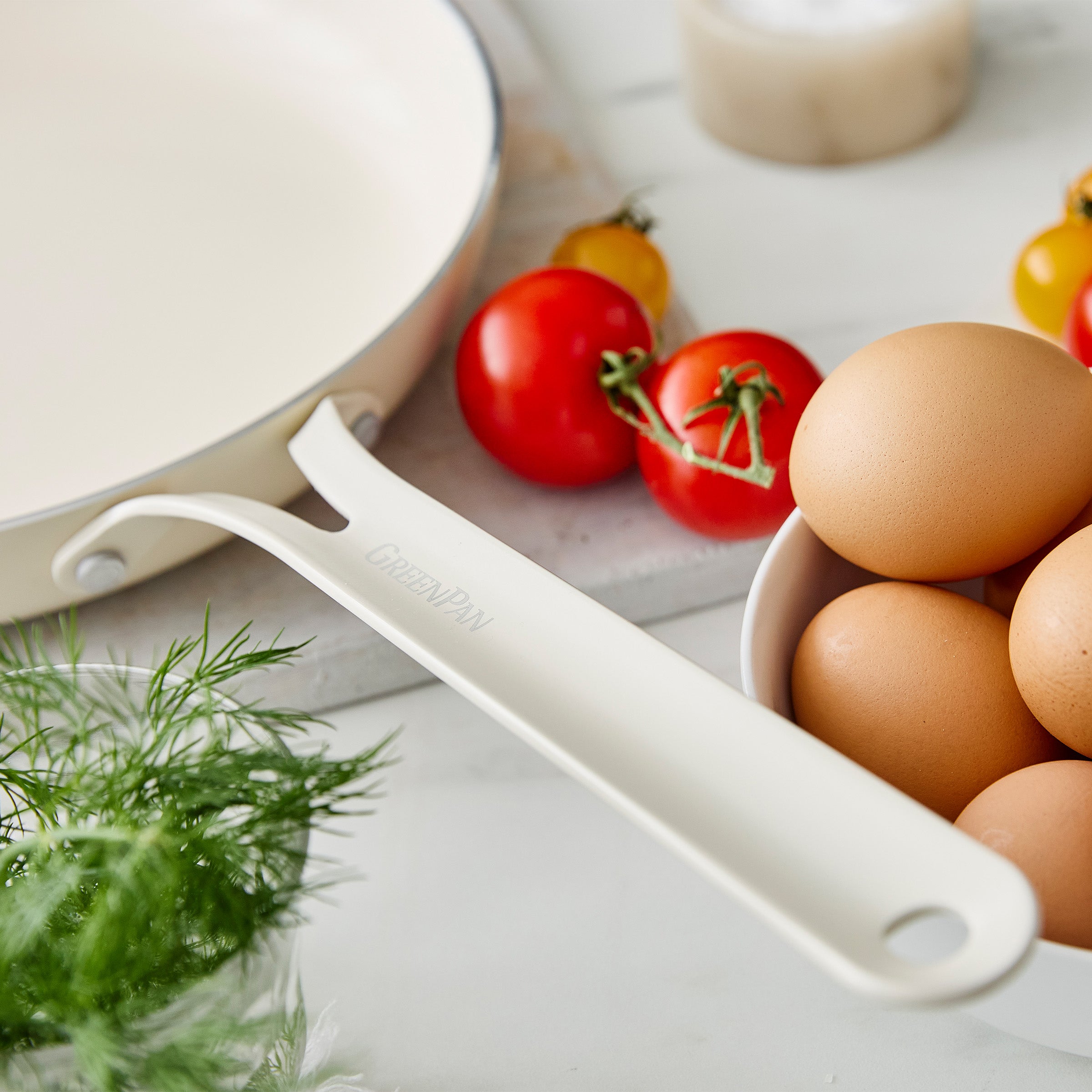 GreenPan Nova Gallery Ceramic Nonstick 8" and 10" Frypan Set, Cream