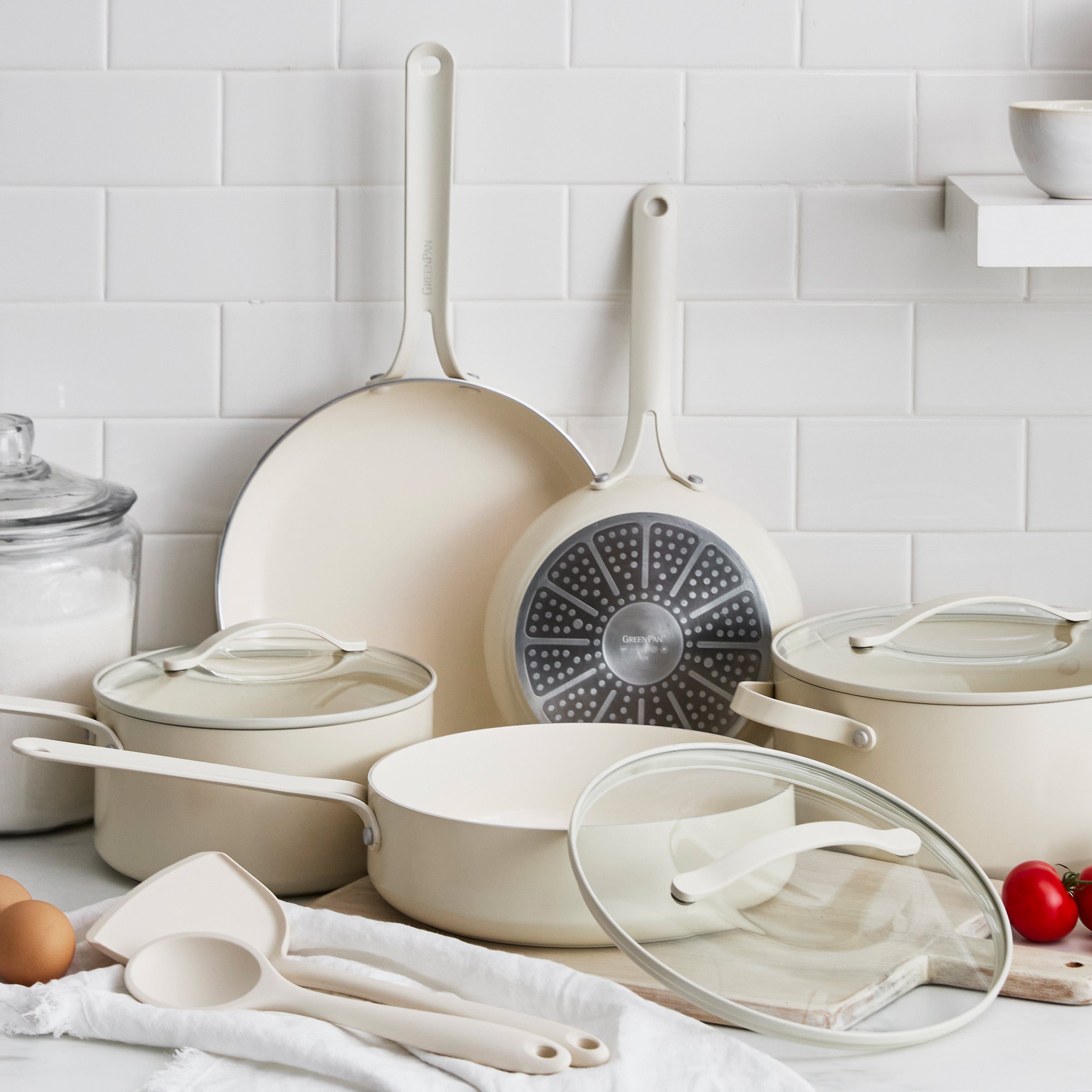 GreenPan Nova Gallery 10-Piece Ceramic Nonstick Cookware Set – Cream