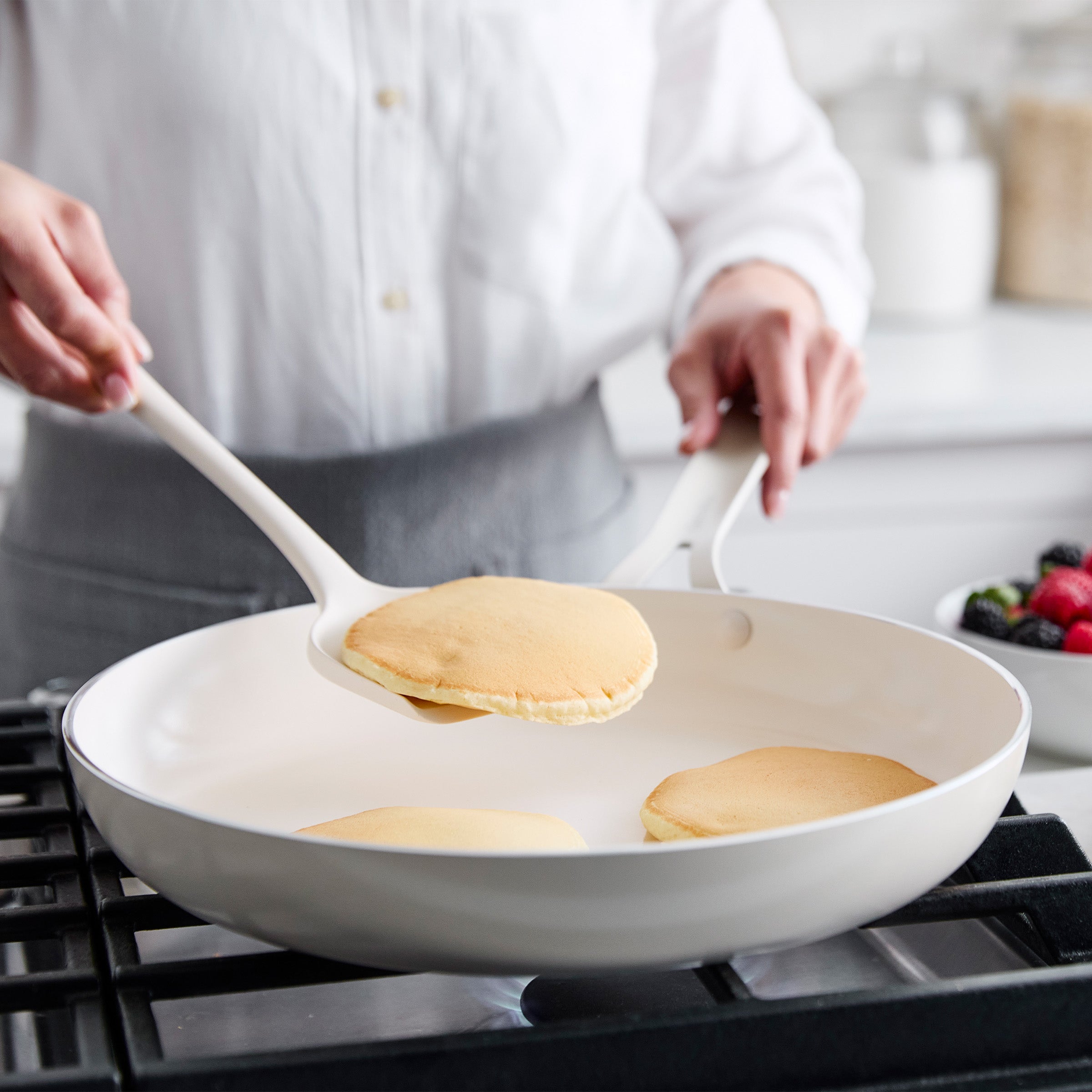 GreenPan Nova Gallery Ceramic Nonstick 12-Inch Frypan — Cream