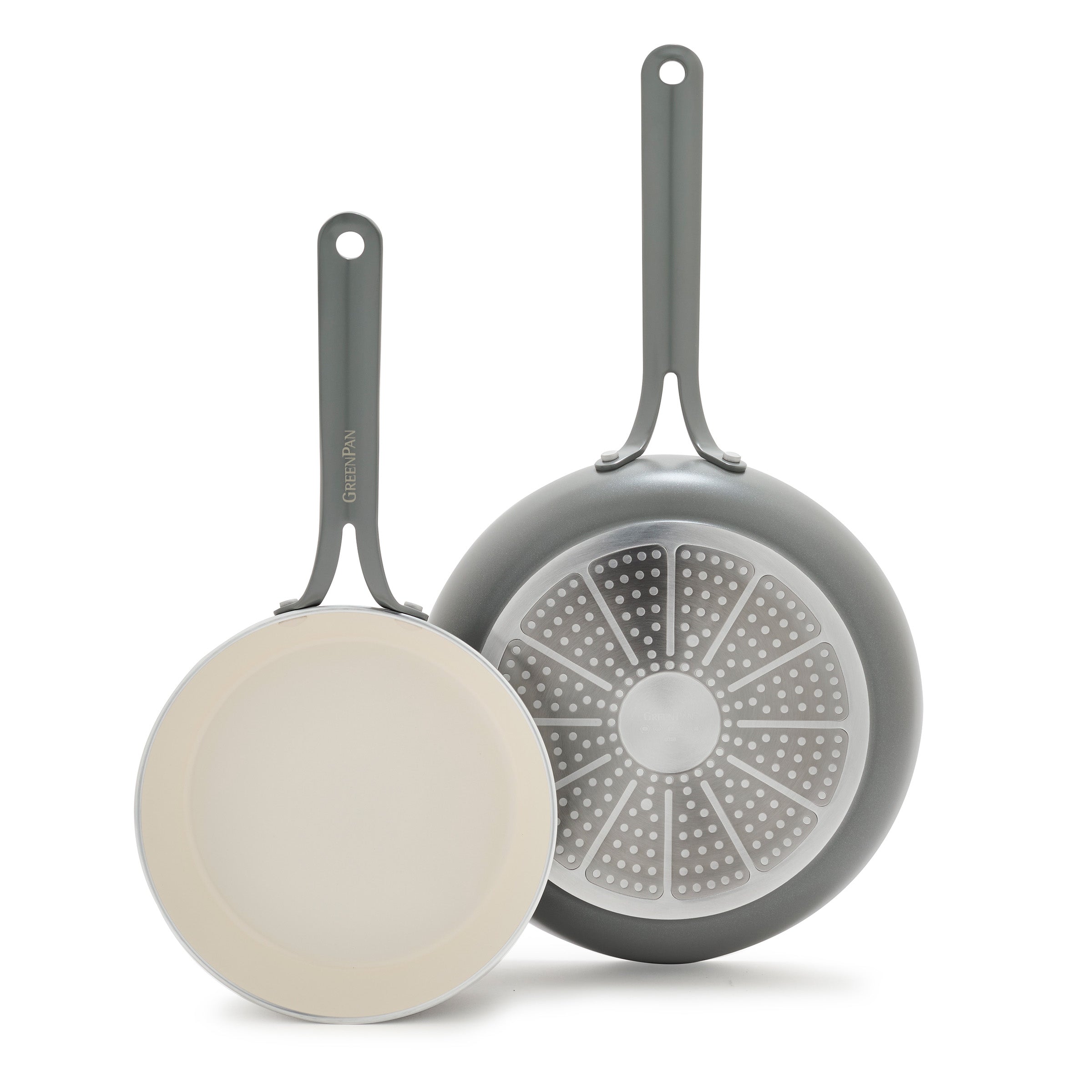 GreenPan Nova Gallery Ceramic Nonstick 8-Inch and 10-Inch Frypan Set — Gray