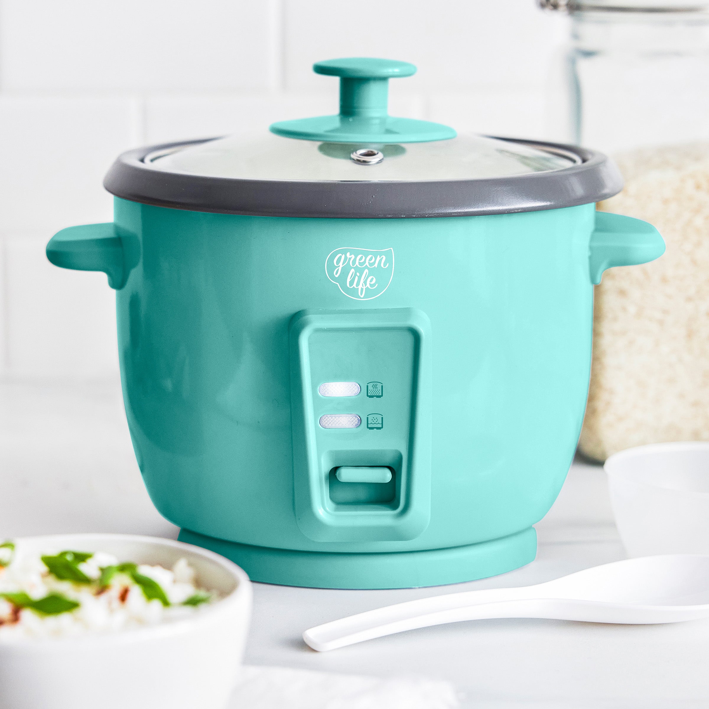 GreenLife 6-Cup Rice Cooker – Turquoise