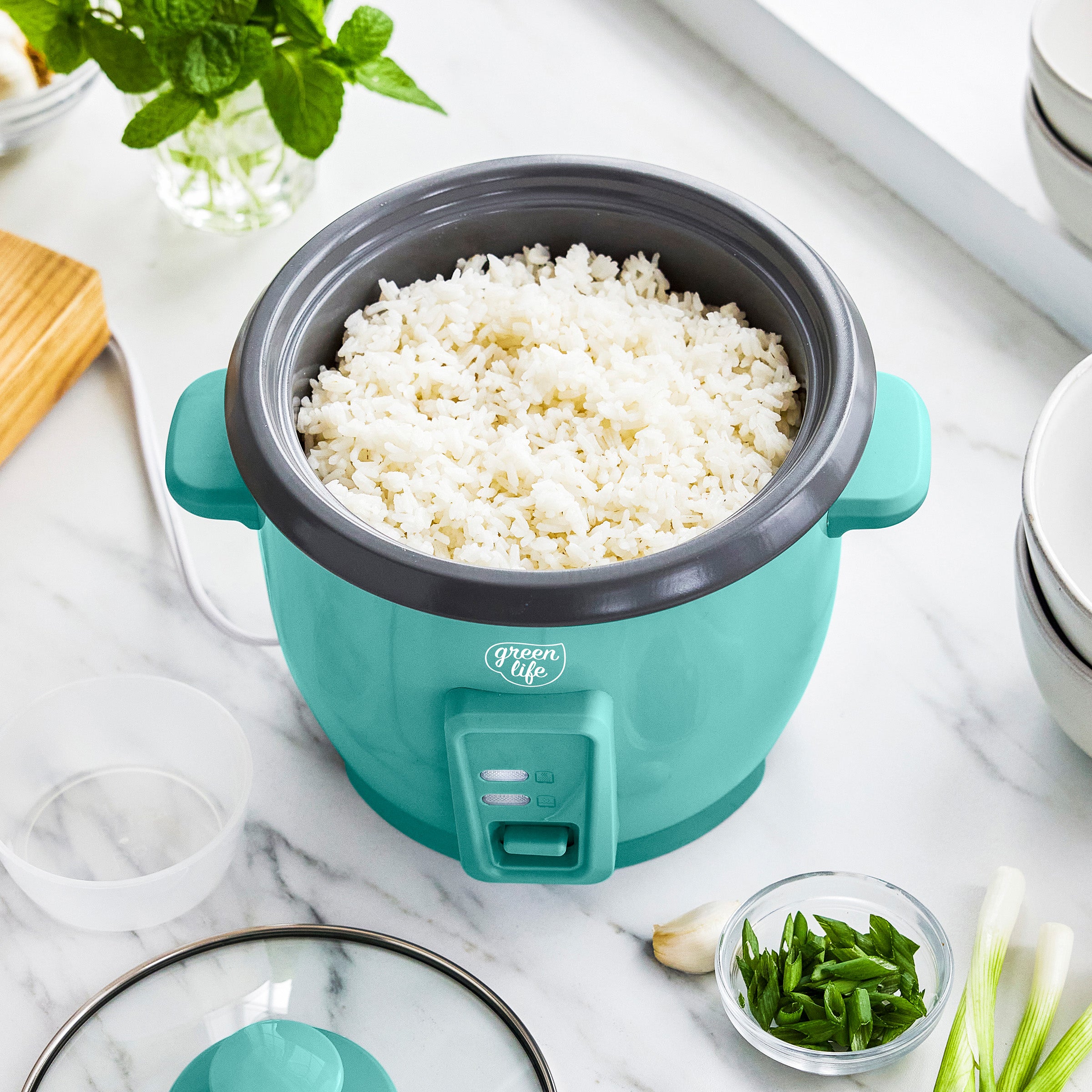 GreenLife 6-Cup Rice Cooker – Turquoise