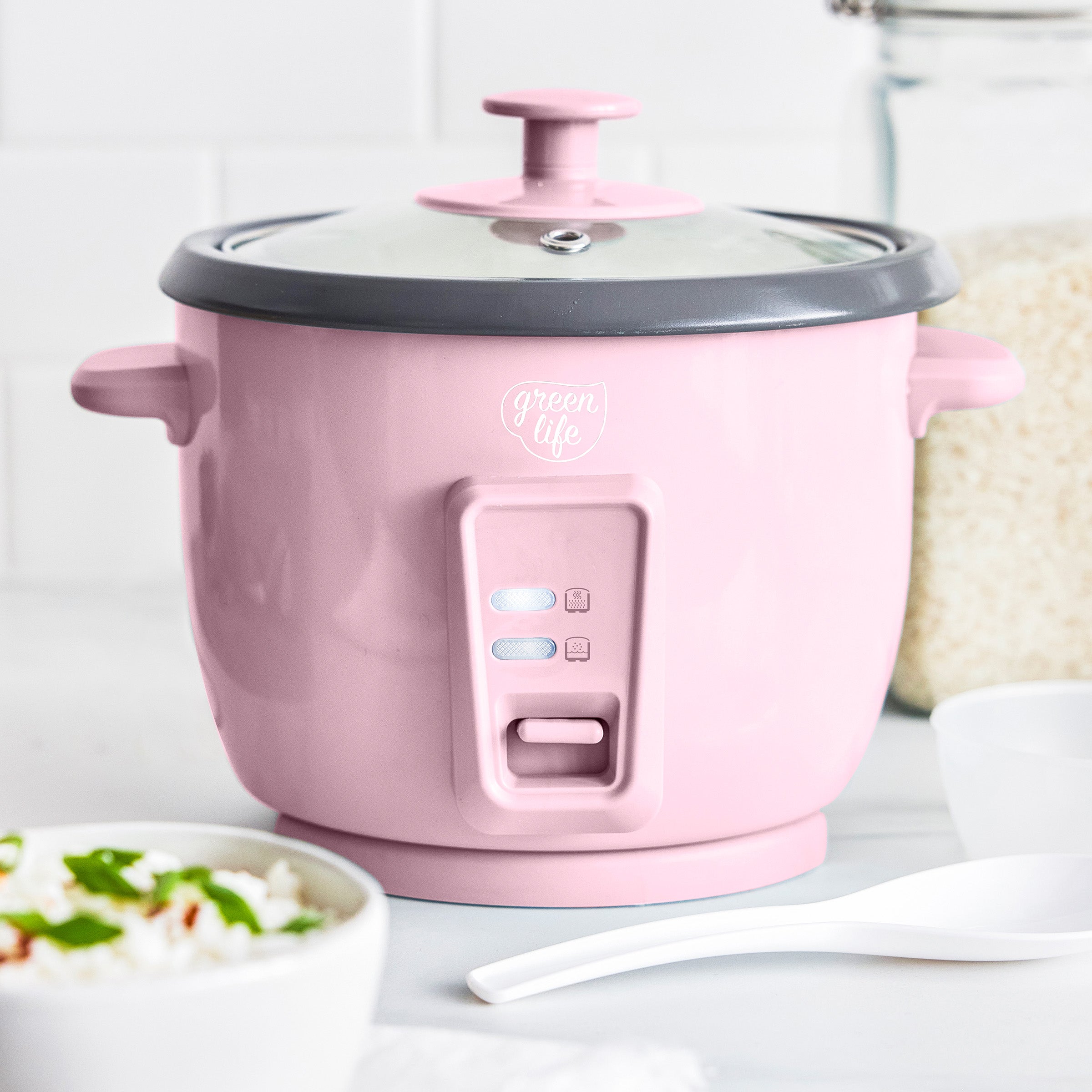 GreenLife 6-Cup Rice Cooker – Pink