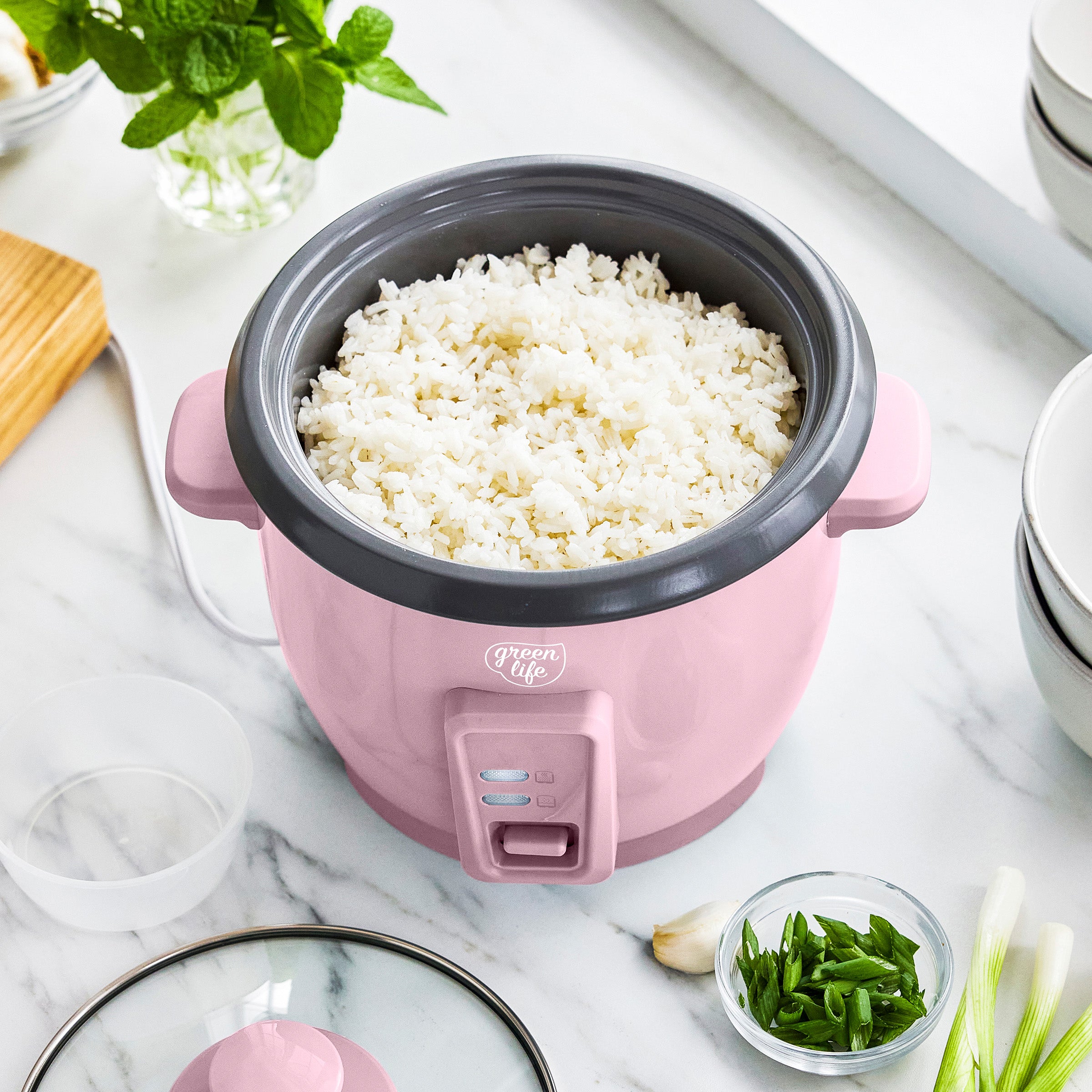 GreenLife 6-Cup Rice Cooker – Pink