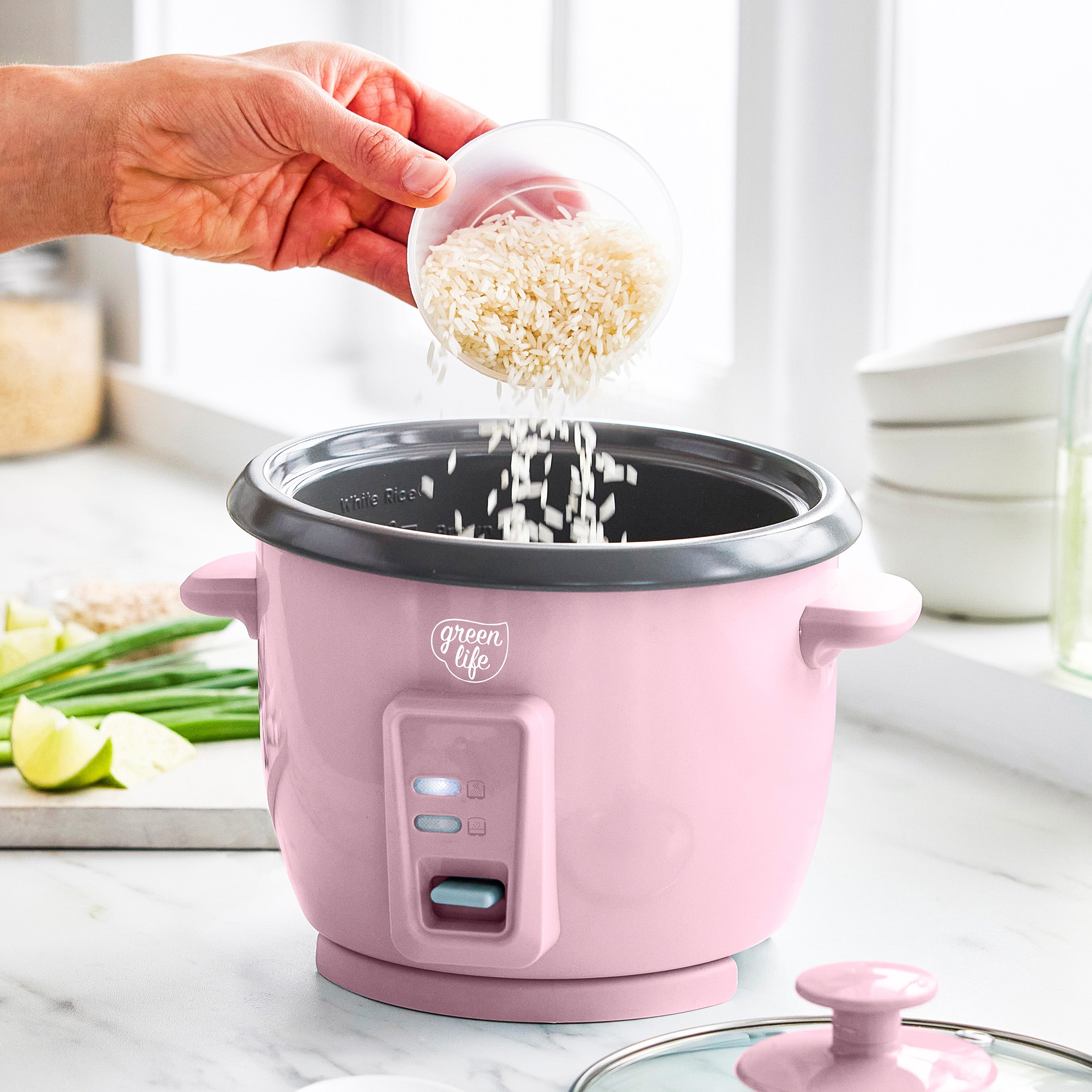 GreenLife 6-Cup Rice Cooker – Pink