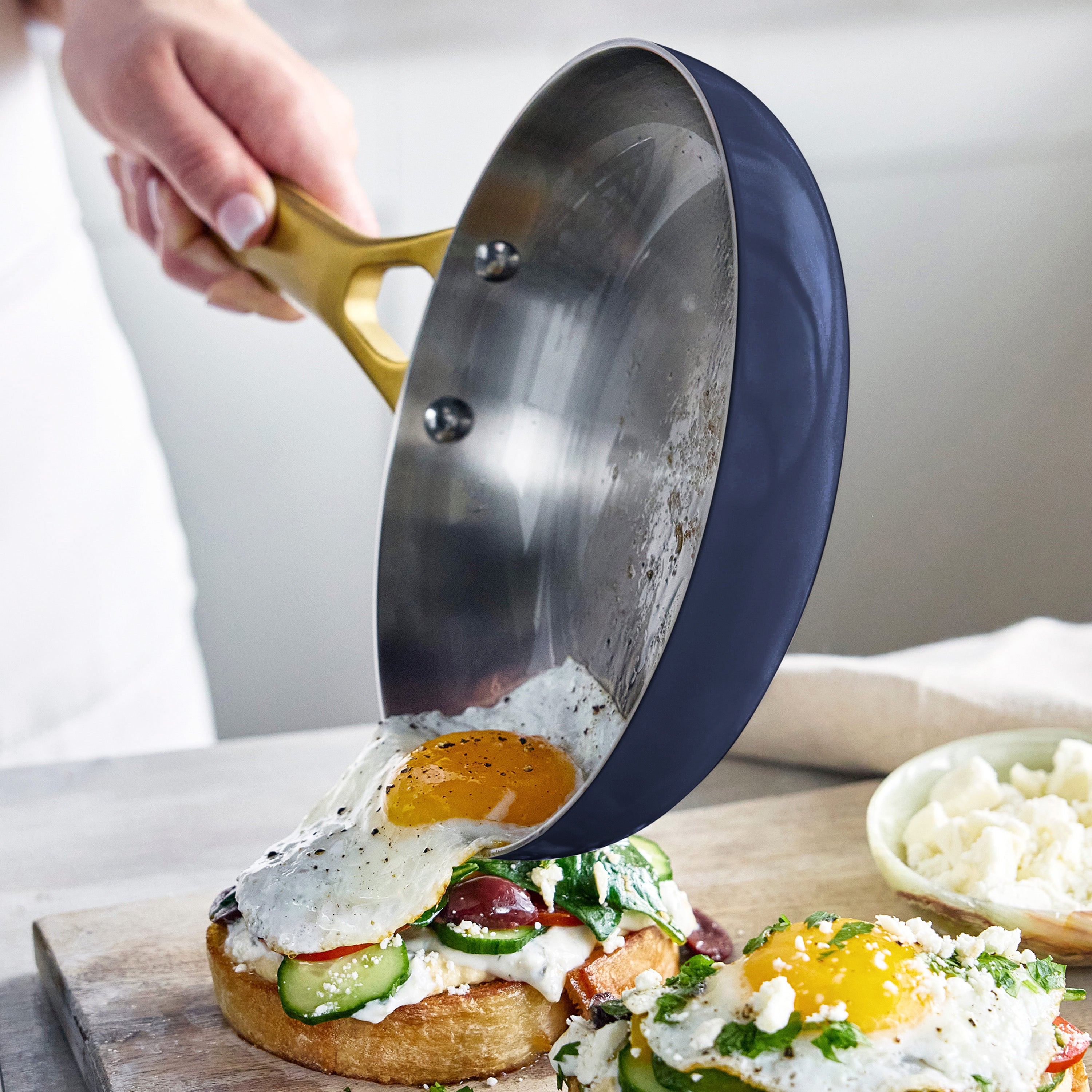 GreenPan Reserve Pro Uncoated Stainless Steel 8" Frypan, Twilight