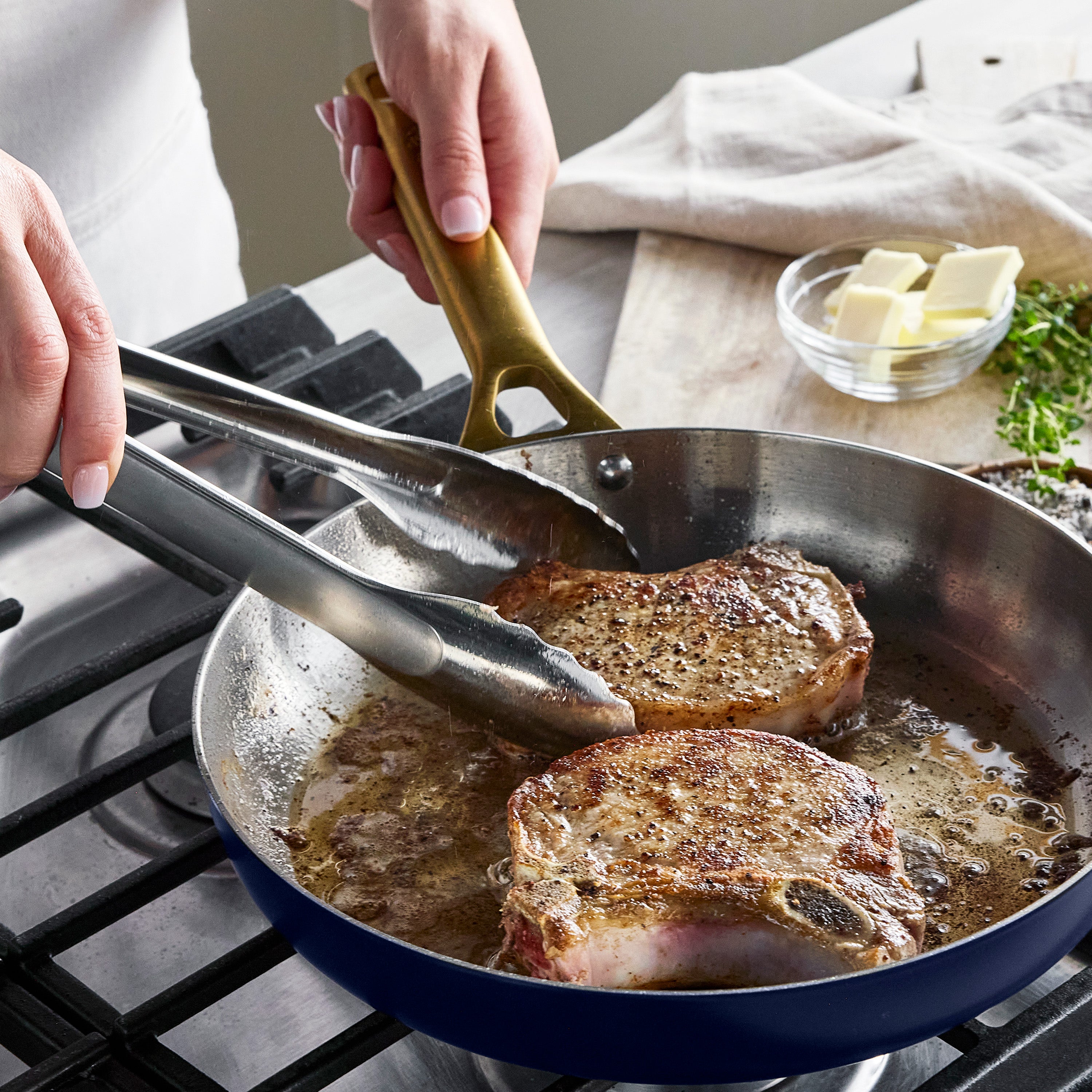 GreenPan Reserve Pro Uncoated Stainless Steel 8" Frypan, Twilight
