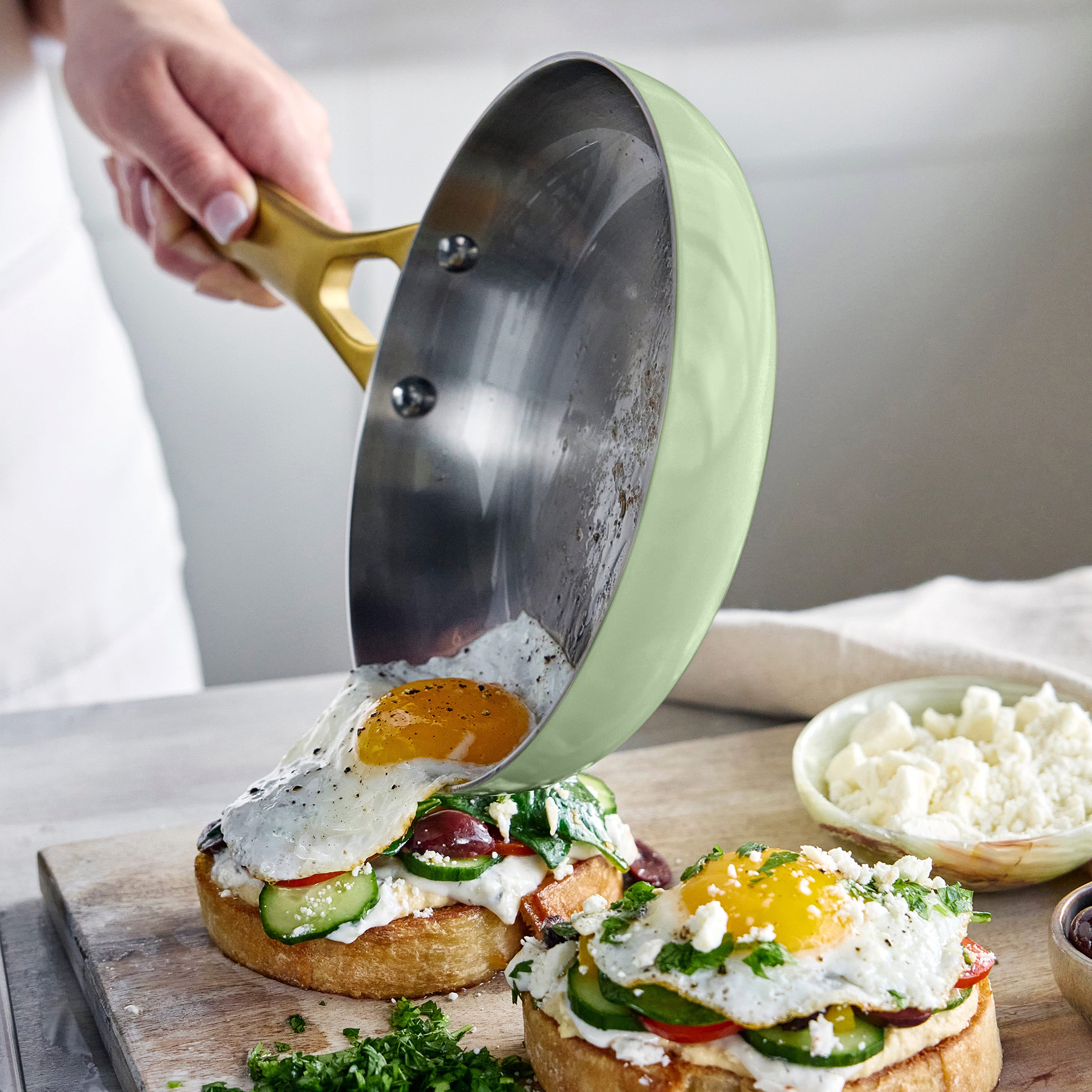 GreenPan Reserve Pro 8" Stainless Steel Frypan – Sage
