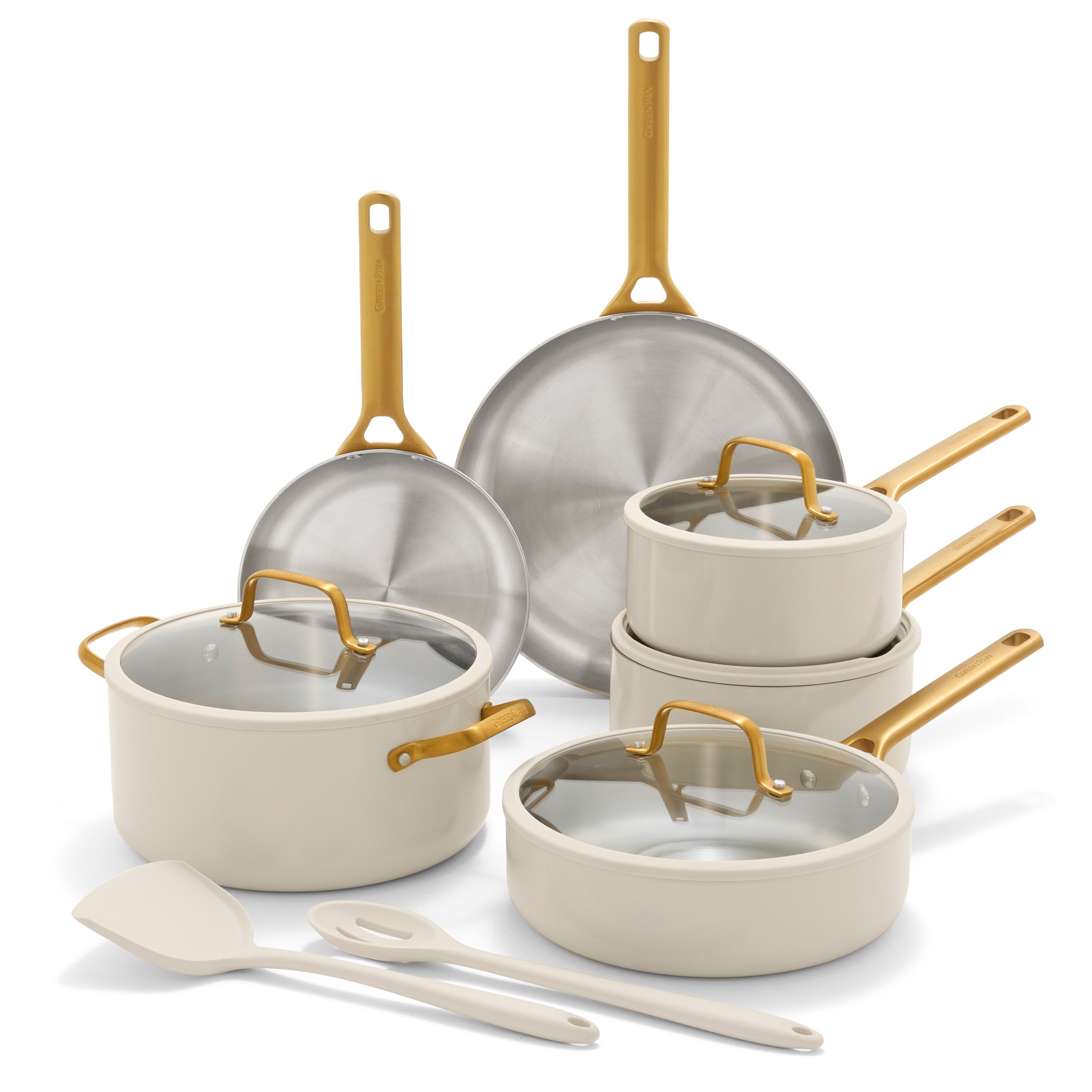 GreenPan Reserve Pro 12-Piece Stainless Steel Cookware Set – Cream