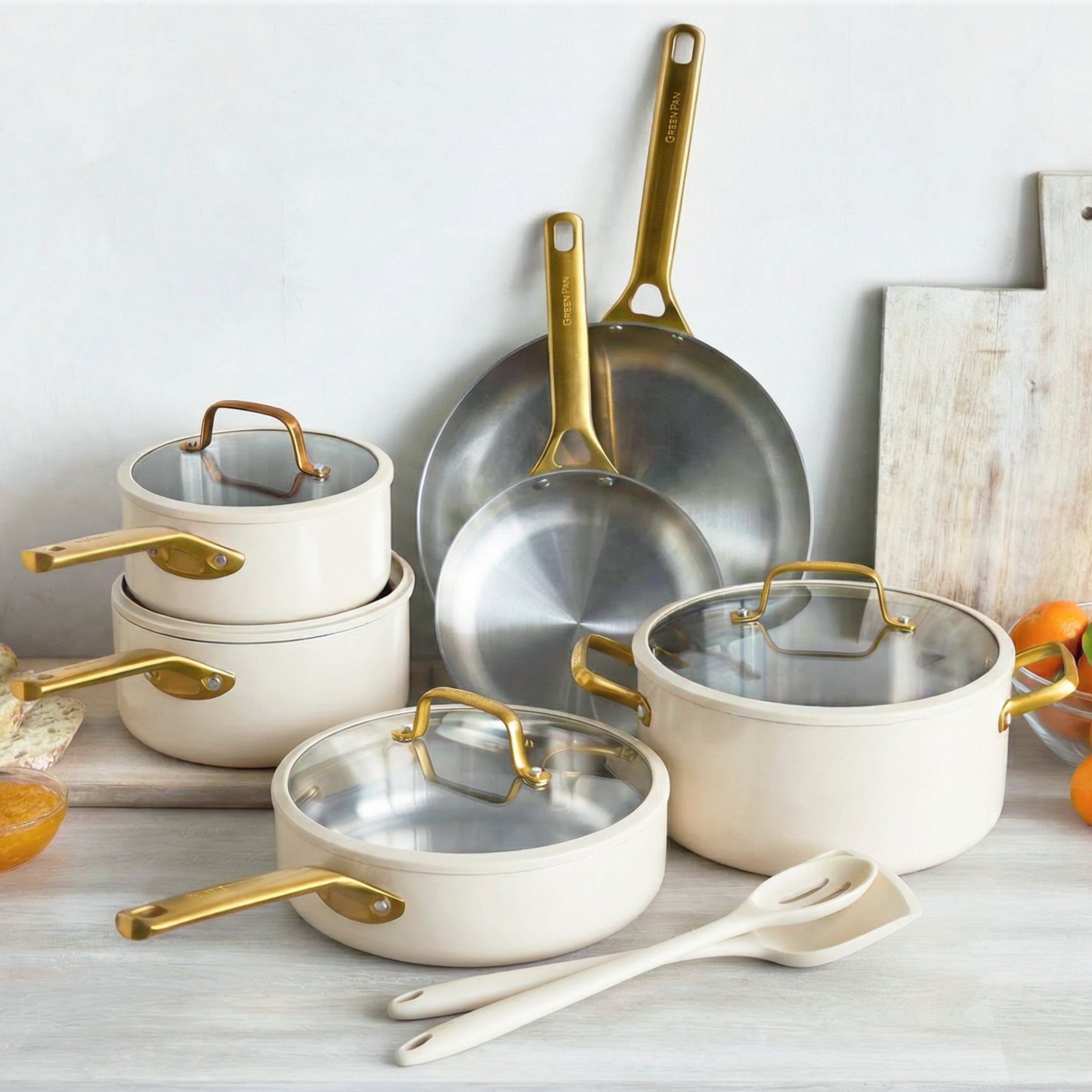 GreenPan Reserve Pro 20-Piece Cookware & Bakeware Set | Cream