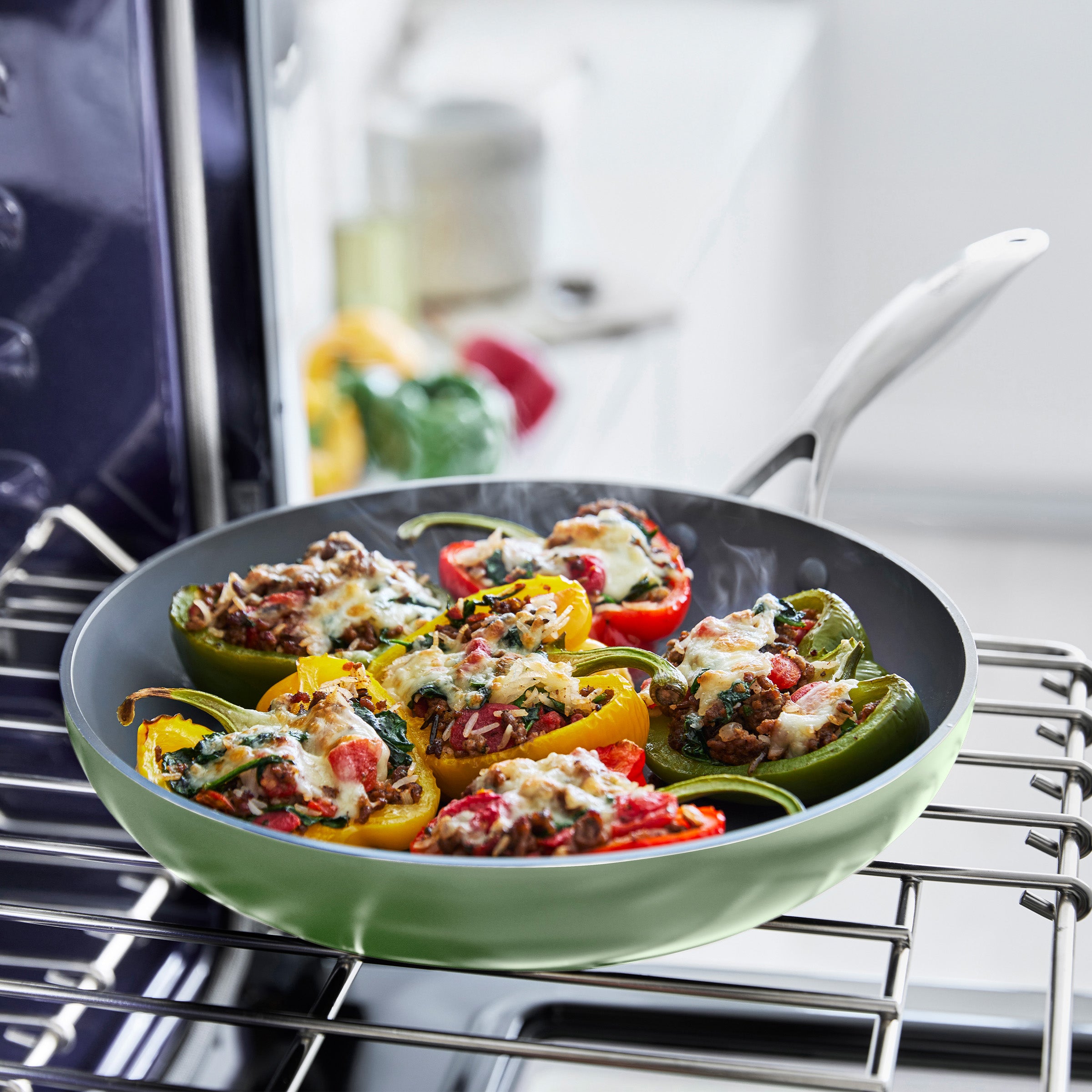 GreenPan Valencia Pro Ceramic Nonstick 9.5" and 11" Frypan Set, Sage