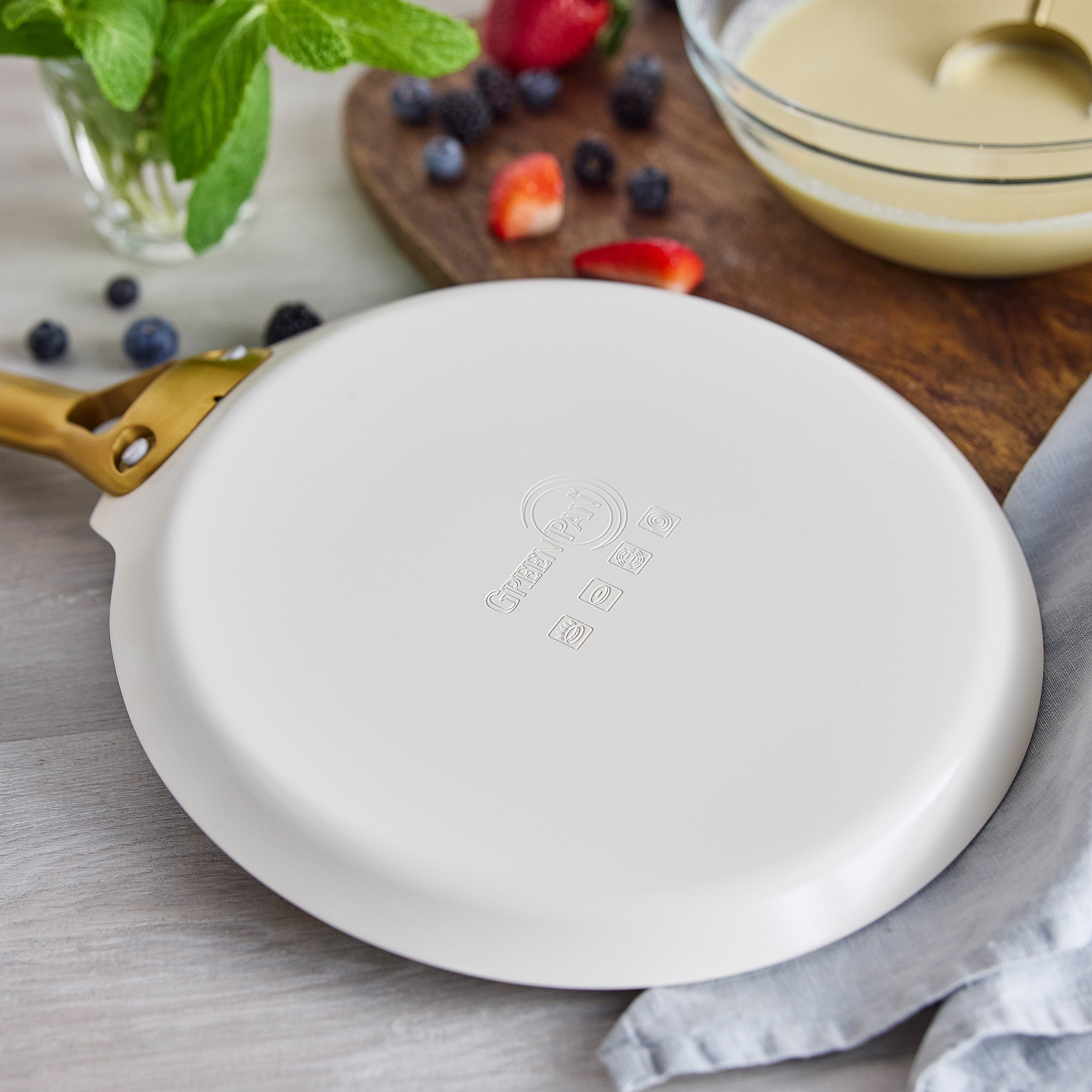 GreenPan Reserve Pro Ceramic Nonstick 10" Crepe Pan | Cream