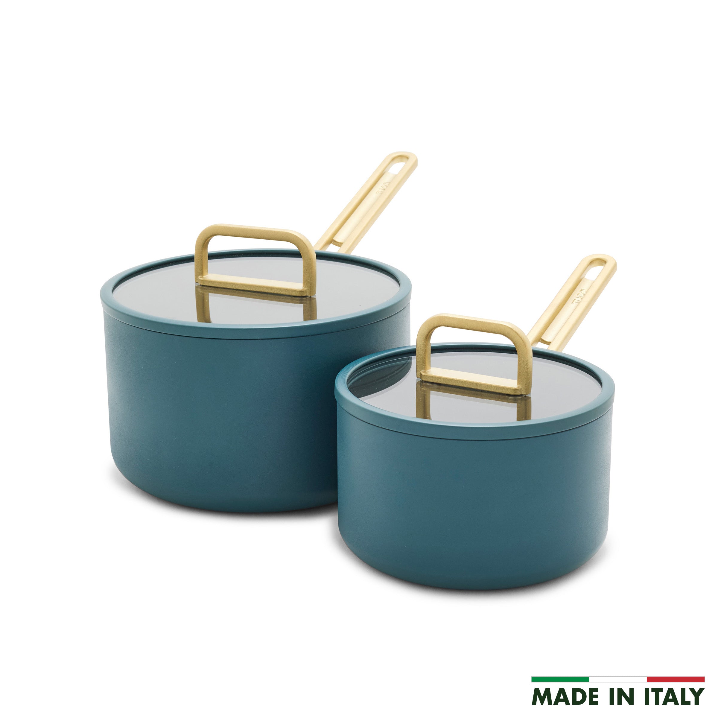 GreenPan Stanley Tucci™ Ceramic Nonstick 4-Piece Saucepan Set | Venetian Teal